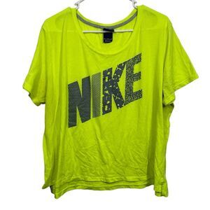 Nike Neon Yellow Short Sleeve Cropped T-Shirt